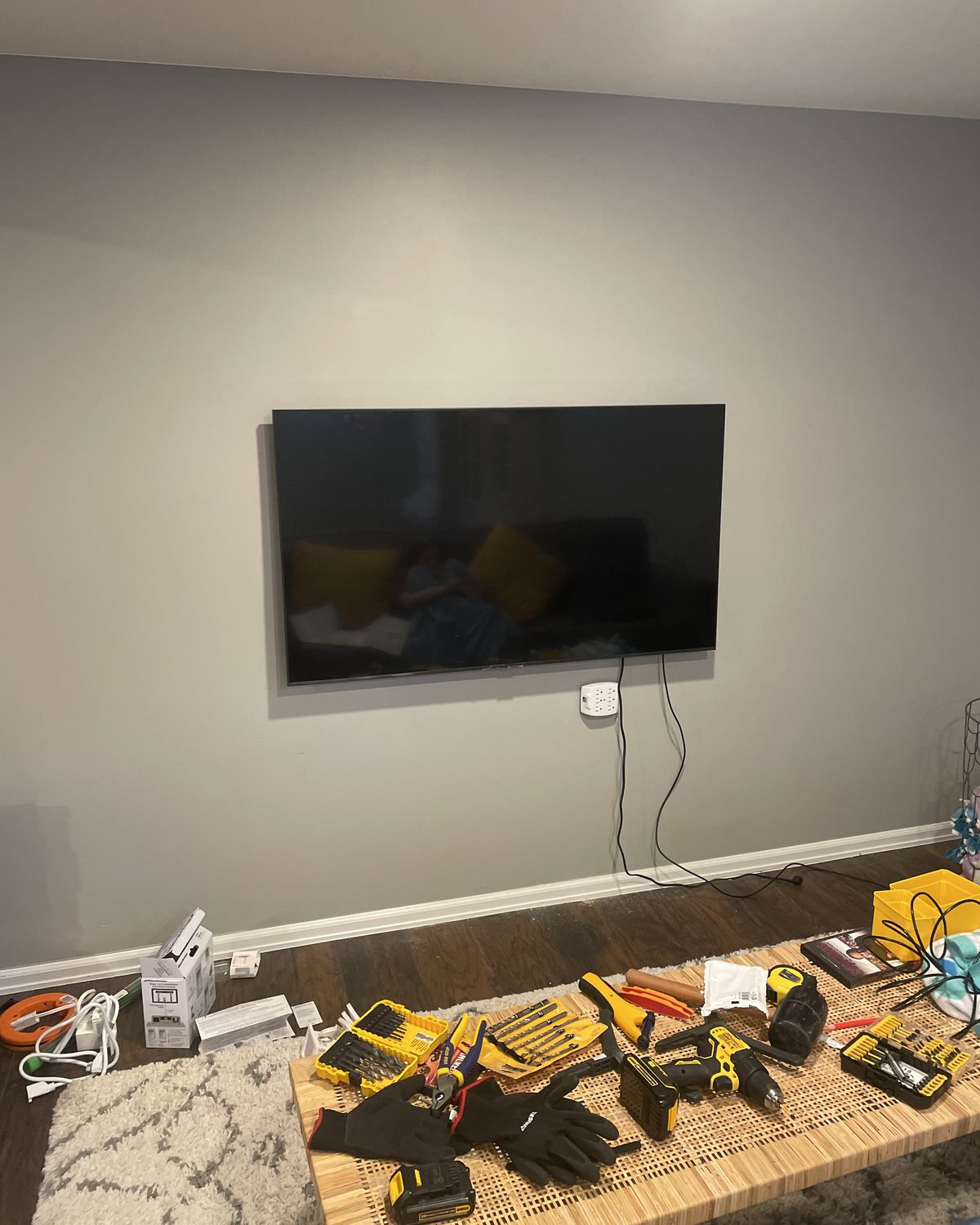TV mounted and leveled